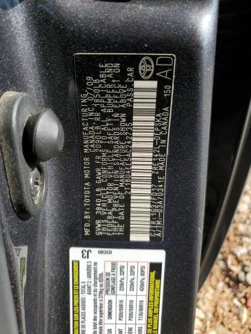 2T1BU4EE5AC242735 - 2010 TOYOTA COROLLA BASE GRAY photo 12