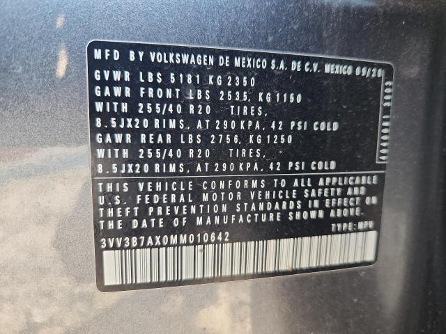 3VV3B7AX0MM010642 - 2021 VOLKSWAGEN TIGUAN SE ნაცრისფერი ფოტო 13