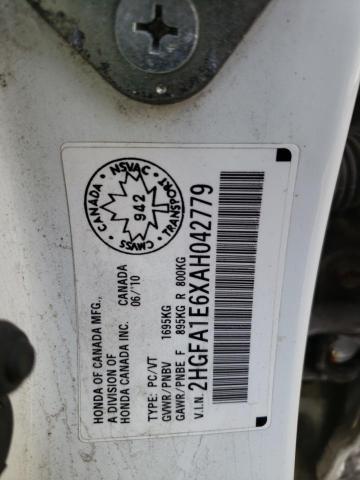 2HGFA1E6XAH042779 - 2010 HONDA CIVIC LX-S Ağ foto 12