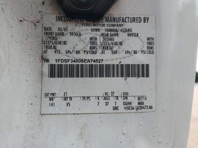 1FDSF34508EA74527 - 2008 FORD F350 SRW SUPER DUTY WHITE photo 14