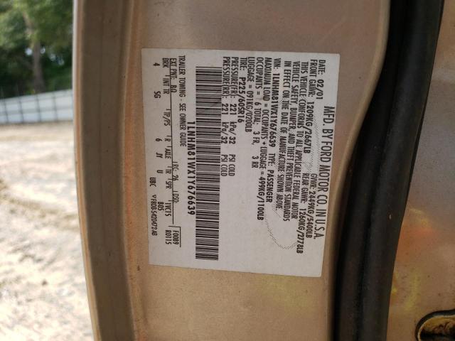 1LNHM81WX1Y676639 - 2001 LINCOLN TOWN CAR EXECUTIVE SILVER photo 12