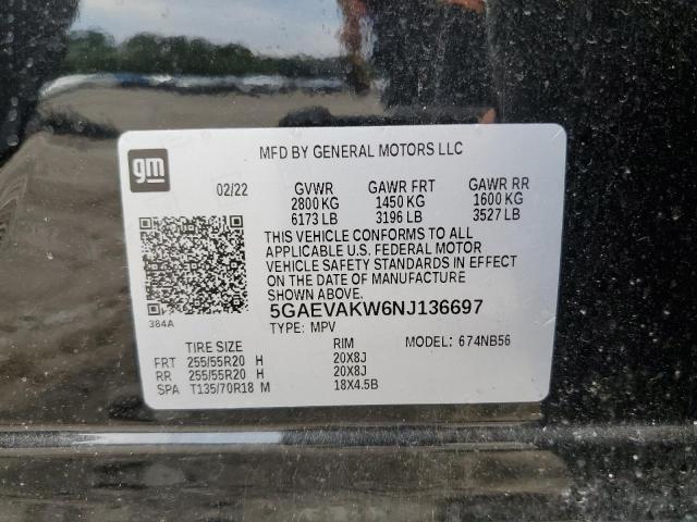 5GAEVAKW6NJ136697 - 2022 BUICK ENCLAVE ESSENCE 黑色 照片 14