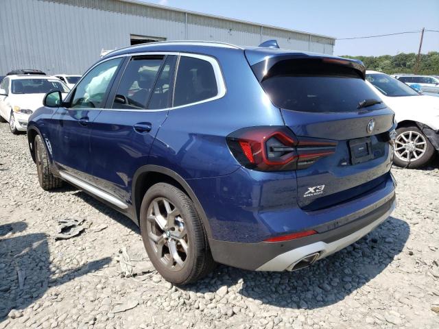 5UX53DP01N9L70126 - 2022 BMW X3 XDRIVE30I BLUE photo 2