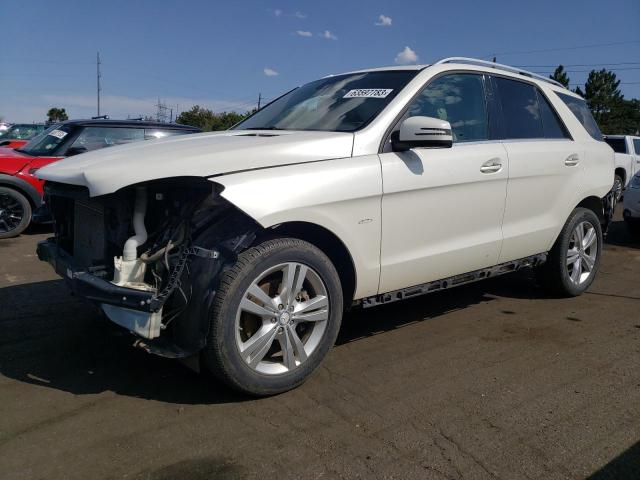 4JGDA5HB1CA025243 - 2012 MERCEDES-BENZ ML 350 4MATIC WHITE photo 1