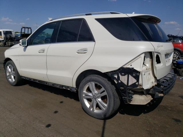 4JGDA5HB1CA025243 - 2012 MERCEDES-BENZ ML 350 4MATIC WHITE photo 2