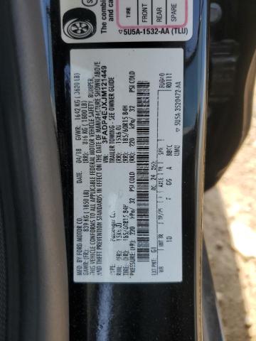 3FADP4EJXJM121449 - 2018 FORD FIESTA SE 黑色 照片 12