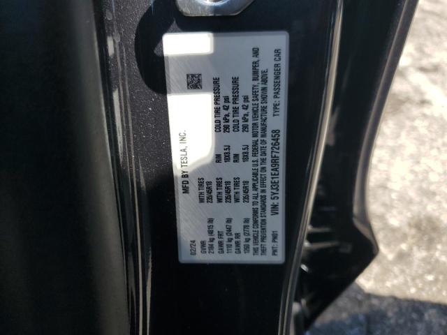 5YJ3E1EA9RF726458 - 2024 TESLA MODEL 3 Сірий фото 12