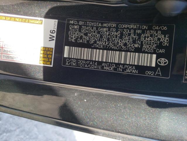 JTKDE177960135152 - 2006 TOYOTA SCION TC 黑色 照片 12