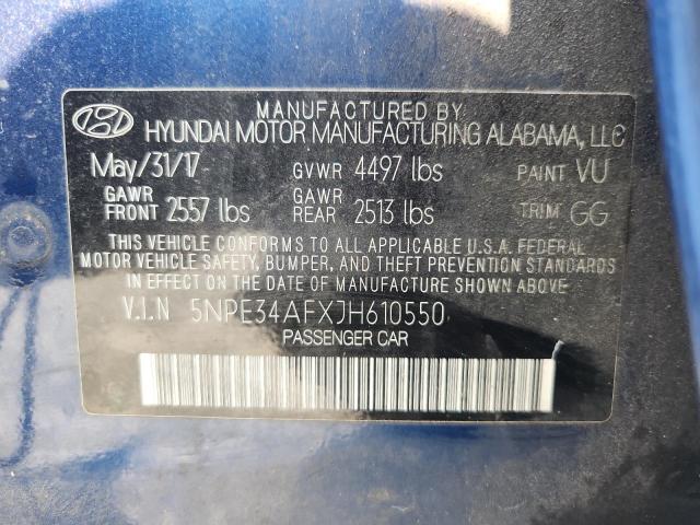 5NPE34AFXJH610550 - 2018 HYUNDAI SONATA SPORT Blau Foto 12