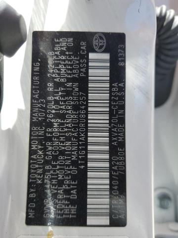 4T1G11AK0RU864257 - 2024 TOYOTA CAMRY SE NIGHT SHADE WHITE photo 12