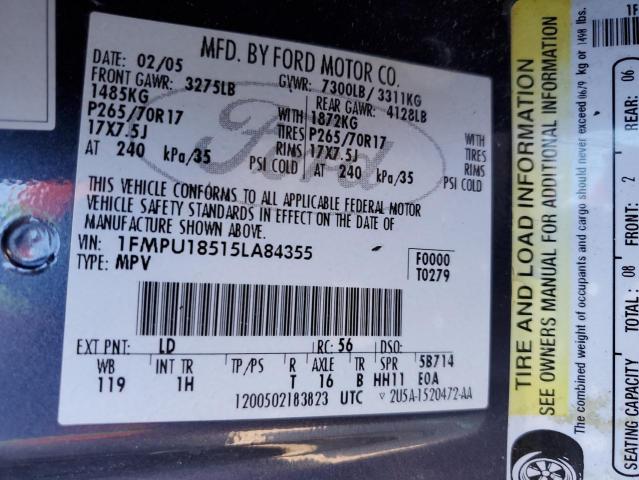 1FMPU18515LA84355 - 2005 FORD EXPEDITION EDDIE BAUER Blau Foto 13