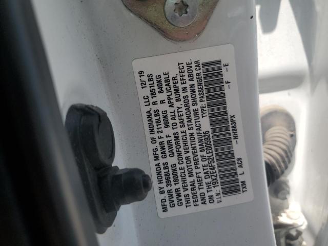 19XZE4F52LE005926 - 2020 HONDA INSIGHT EX WHITE photo 13