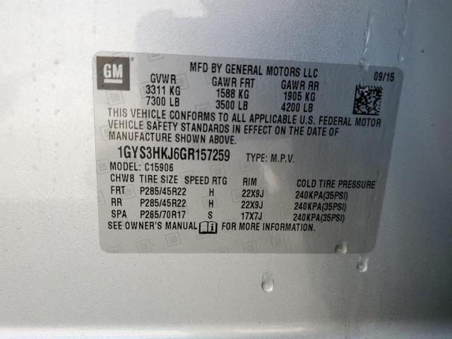 1GYS3HKJ6GR157259 - 2016 CADILLAC ESCALADE ESV LUXURY SILVER photo 13