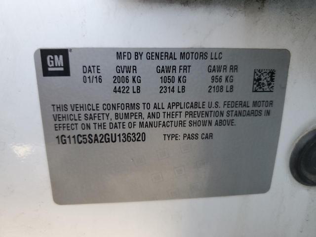 1G11C5SA2GU136320 - 2016 CHEVROLET MALIBU LIM LT 白色 照片 12