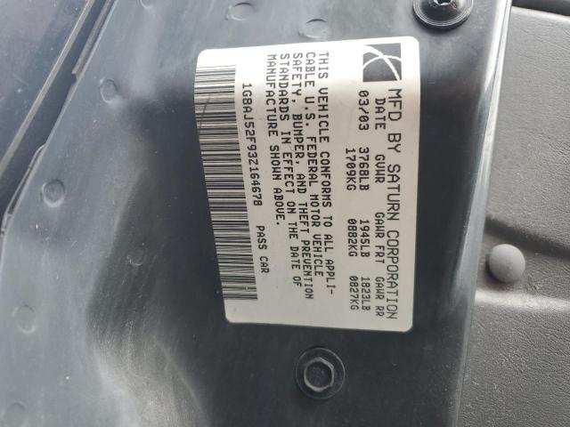1G8AJ52F93Z164678 - 2003 SATURN ION LEVEL 2 黑色 照片 12