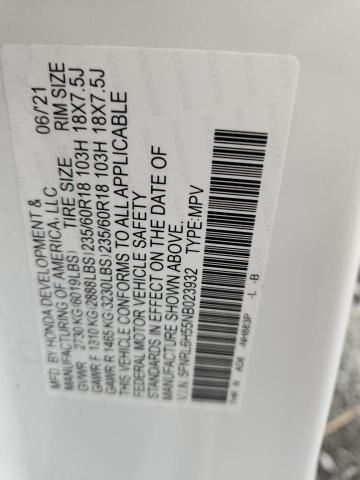 5FNRL6H55NB023932 - 2022 HONDA ODYSSEY EX WHITE photo 13