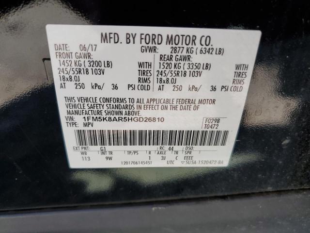 1FM5K8AR5HGD26810 - 2017 FORD EXPLORER POLICE INTERCEPTOR 黑色 照片 14