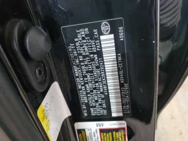 4T4BF3EK2BR202421 - 2011 TOYOTA CAMRY BASE BLACK photo 12