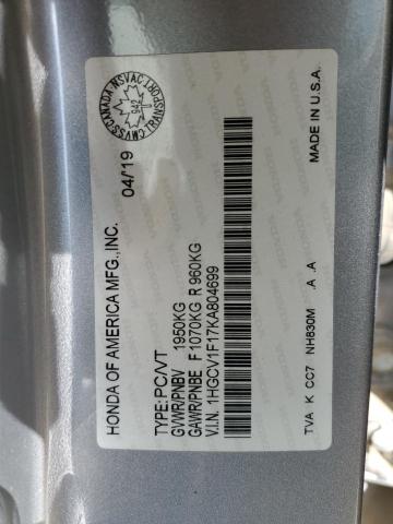 1HGCV1F17KA804699 - 2019 HONDA ACCORD LX 灰色 照片 12