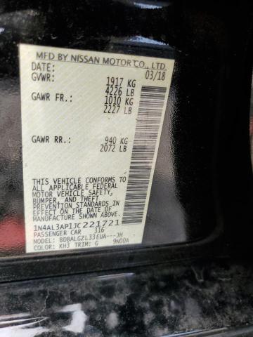 1N4AL3AP1JC221721 - 2018 NISSAN ALTIMA 2.5 أسود صورة 12