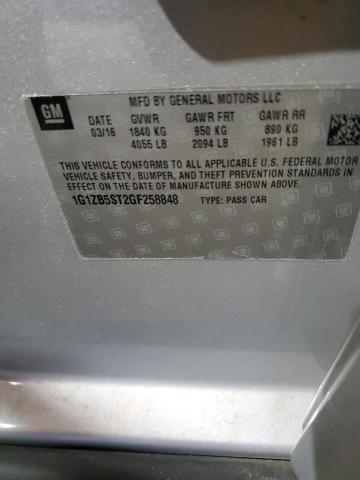 1G1ZB5ST2GF258848 - 2016 CHEVROLET MALIBU LS ვერცხლისფერი ფოტო 12