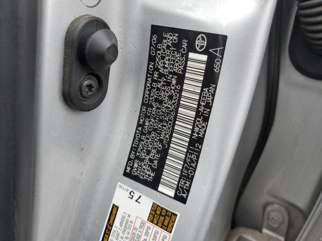JTDKB20UX67533216 - 2006 TOYOTA PRIUS SILVER photo 12