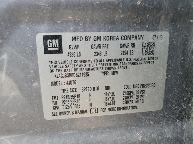 KL4CJBSB0DB211935 - 2013 BUICK ENCORE CONVENIENCE 灰色 照片 12