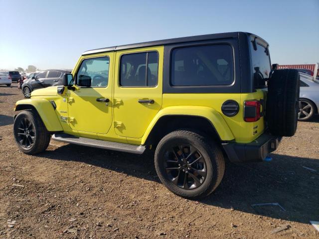 1C4JJXP6XNW278607 - 2022 JEEP WRANGLER U SAHARA 4XE YELLOW photo 2