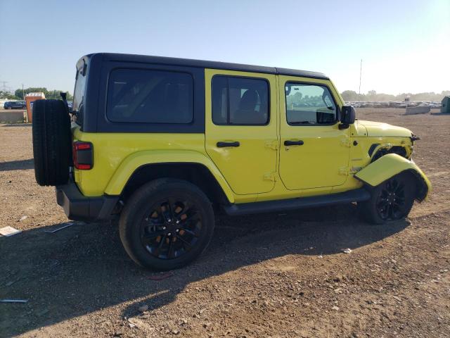 1C4JJXP6XNW278607 - 2022 JEEP WRANGLER U SAHARA 4XE YELLOW photo 3