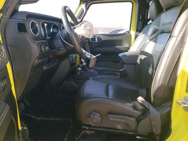 1C4JJXP6XNW278607 - 2022 JEEP WRANGLER U SAHARA 4XE YELLOW photo 7