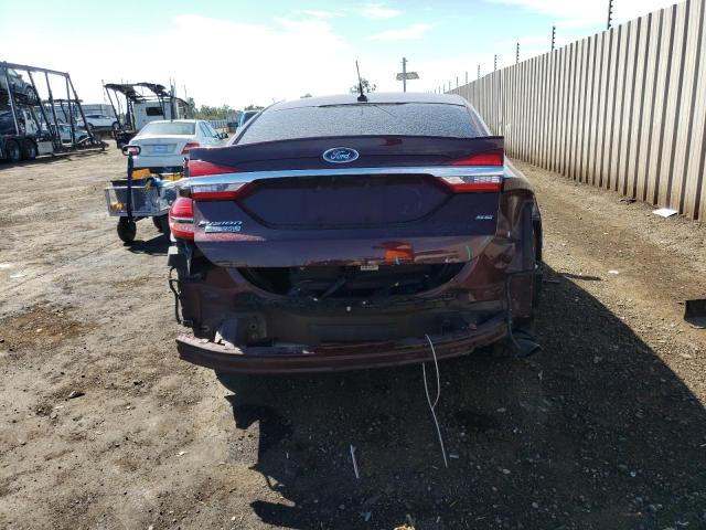 3FA6P0PU0HR313176 - 2017 FORD FUSION SE PHEV BURGUNDY photo 6