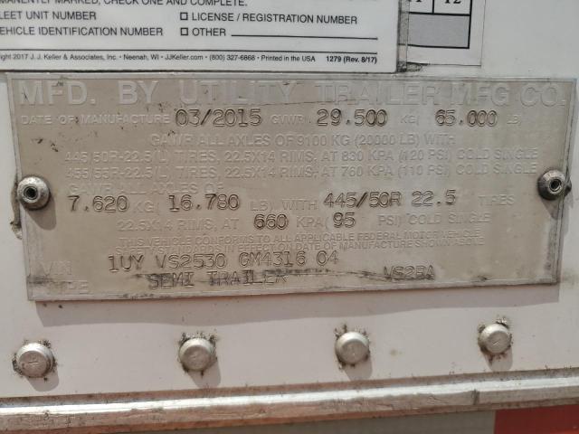 1UYVS2530GM431604 - 2016 UTILITY VS2RA WHITE photo 10