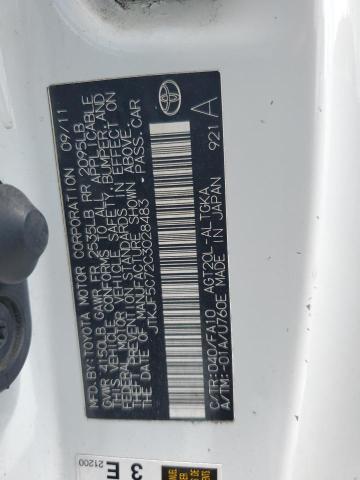 JTKJF5C72C3028483 - 2012 TOYOTA SCION TC 白色 照片 12