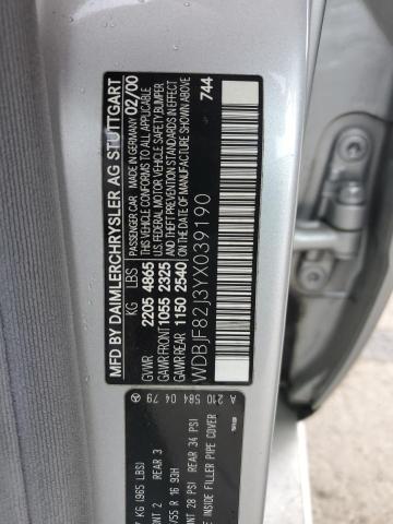 WDBJF82J3YX039190 - 2000 MERCEDES-BENZ E 320 4MATIC SILVER photo 12