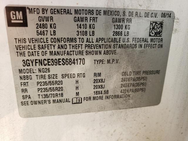 3GYFNCE39ES684170 - 2014 CADILLAC SRX PERFORMANCE COLLECTION Biały zdjęcie 12