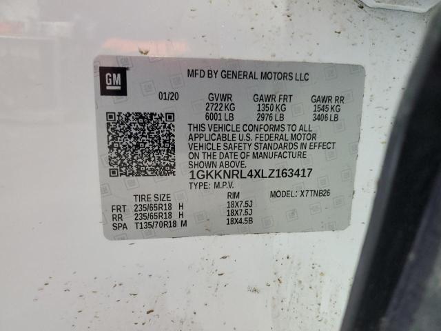 1GKKNRL4XLZ163417 - 2020 GMC ACADIA SLE 白色 照片 13