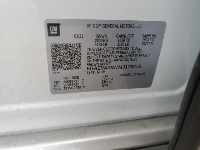 5GAEVAKW7MJ178276 - 2021 BUICK ENCLAVE ESSENCE Ağ foto 13