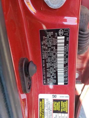 2T1BURHE6GC708013 - 2016 TOYOTA COROLLA L RED photo 13