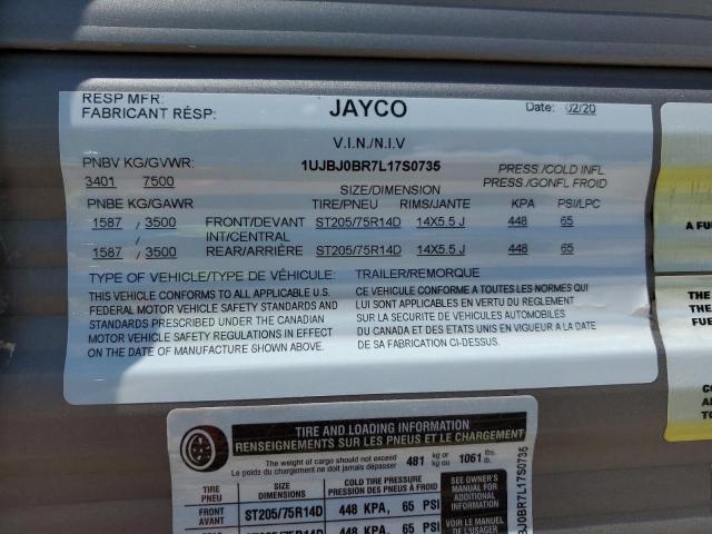 1UJBJ0BR7L17S0735 - 2020 JAYCO JAY FLIGHT GRAY photo 10