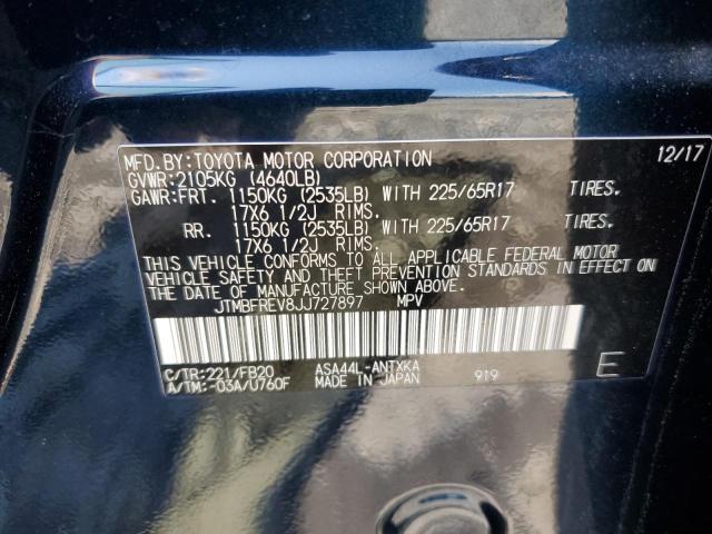 JTMBFREV8JJ727897 - 2018 TOYOTA RAV4 LE Czarny zdjęcie 14