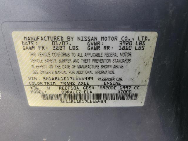 3N1AB61E17L666439 - 2007 NISSAN SENTRA 2.0 SILVER photo 12