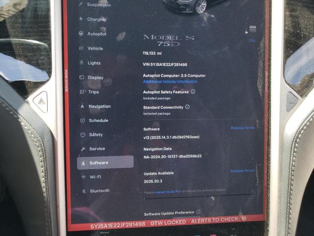 5YJSA1E22JF281498 - 2018 TESLA MODEL S Qara foto 9