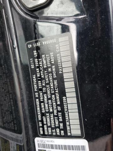 WVWFW7AH4CV002296 - 2012 VOLKSWAGEN EOS LUX 黑色 照片 12