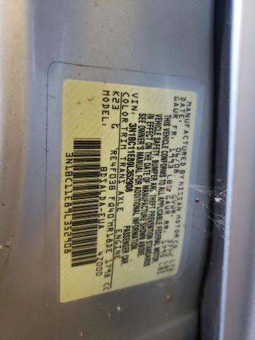 3N1BC11E89L352908 - 2009 NISSAN VERSA S SILVER photo 12