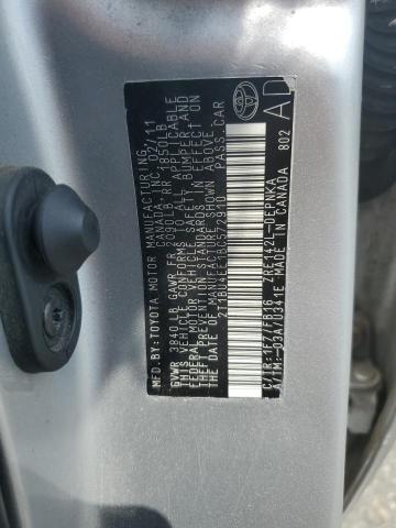 2T1BU4EE1BC572910 - 2011 TOYOTA COROLLA BASE Արծաթագույն լուսանկար 12