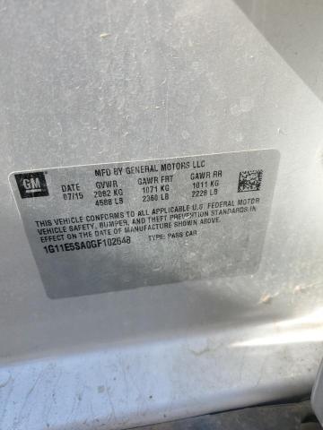 1G11E5SA0GF102648 - 2016 CHEVROLET MALIBU LIM LTZ ვერცხლისფერი ფოტო 12