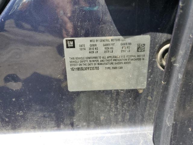 1G11B5SLXFF235765 - 2015 CHEVROLET MALIBU LS 蓝色 照片 12