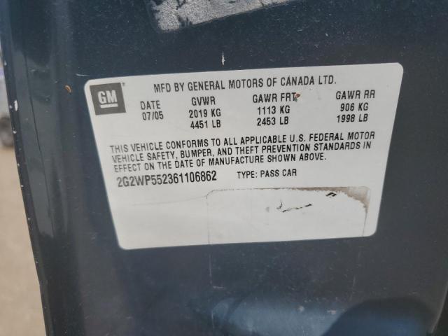 2G2WP552361106862 - 2006 PONTIAC GRAND PRIX 青色 照片 12