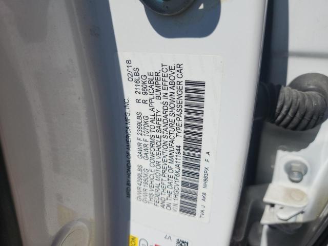 1HGCV1F6XJA111944 - 2018 HONDA ACCORD EXL Weiß Foto 12