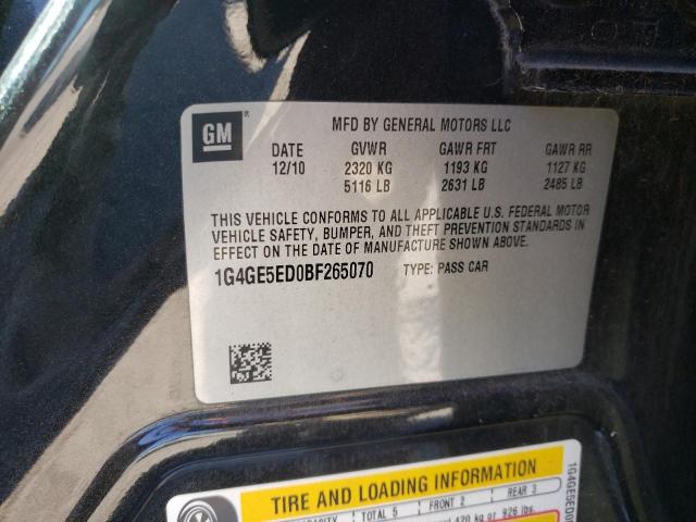 1G4GE5ED0BF265070 - 2011 BUICK LACROSSE CXS 黑色 照片 12